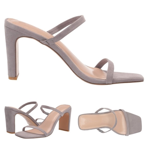 NWOB The Drop Women's Avery Square Toe Two Strap High Heeled Sandal SIZE 9.5 - Picture 3 of 17